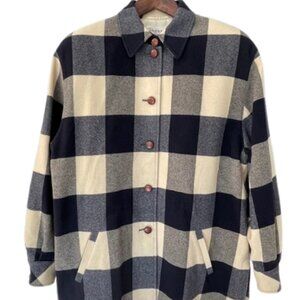 Vintage Lambswool & Angora Buffalo Check Plaid Shacket Basler Jacket Large